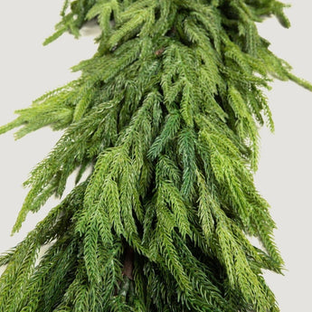 6ft Lifelike Artificial Norfolk Pine Garland - Realistic Green Vine for Dining, Mantle & Outdoor Christmas Decor