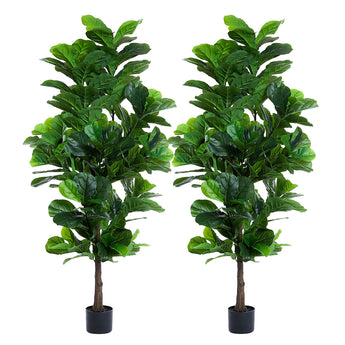 6ft Fake fiddle leaf fig tree Artificial Ficus Tree（2PCS）