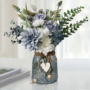 **Faux Flowers in Vase – Artificial Table Centerpieces for Dining & Coffee Table Decor**