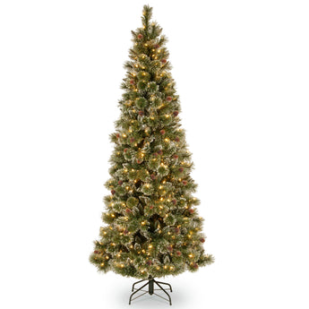 7.5 ft. Pre-Lit Shimmering Pine Slim Tree with Clear Lights