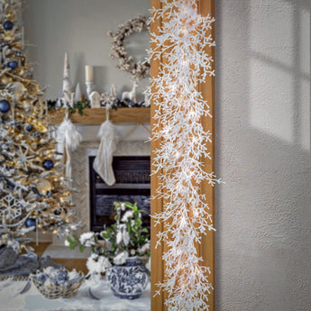 6 ft. Pre-Lit HGTV Home Collection Christmas by the Sea Coral Garland