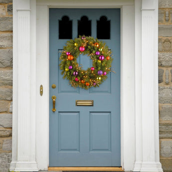 30 in. Pre-Lit Kaleidoscope Wreath with Warm White LED Lights