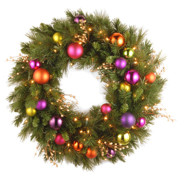 30 in. Pre-Lit Kaleidoscope Wreath with Warm White LED Lights