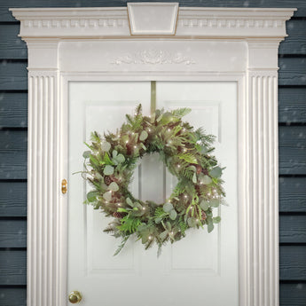 30 in. Pre-Lit North Conway Wreath with Warm White LED Lights