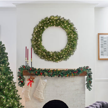 48 in. Pre-Lit Norwood Fir Wreath with Clear Lights