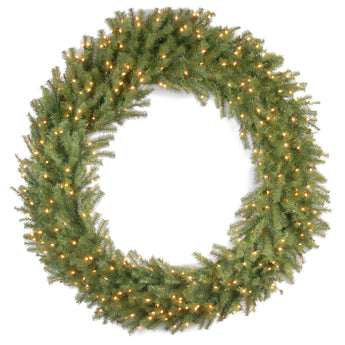 60 in. Pre-Lit Norwood Fir Wreath with Clear Lights