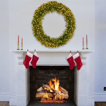 72 in. Pre-Lit Norwood Fir Wreath with Clear Lights