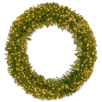 72 in. Pre-Lit Norwood Fir Wreath with Clear Lights