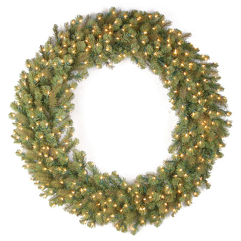 42 in.Pre-Lit Downswept Douglas Wreath with Warm White LED Lights