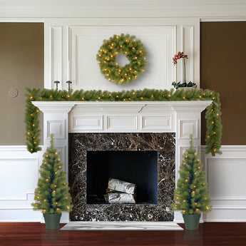 Evergreen Assortment with Battery Operated LED Lights