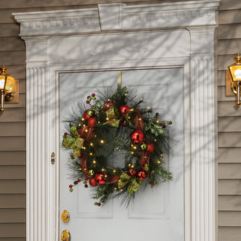 30 in. Pre-Lit Ornament Wreath with LED Lights