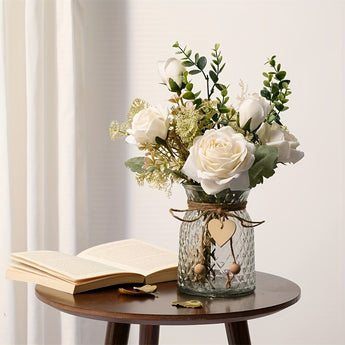 Simulation Rose Bouquet – Faux Wedding Flowers for Home, DIY Decor & Table Centerpieces